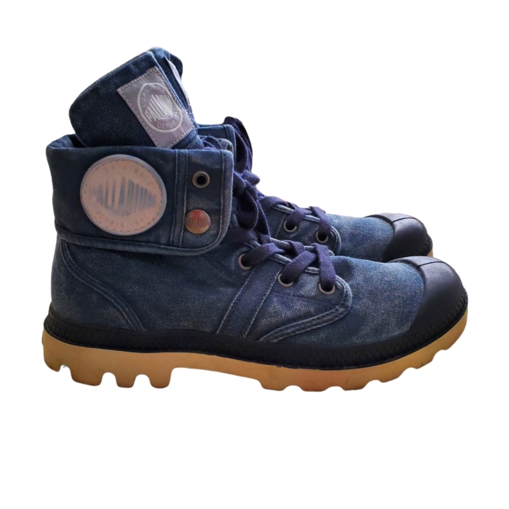 Palladium urban denim canvas lace up Baggie Bootie